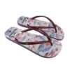 Dames Strand Teenslippers Brasileras Bordeaux Gekleurde Rubber Zolen
