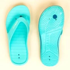 Teenslippers Voor Aan Het Zwembad Dames Tonga 500 Marineblauw Koraal -Schoenen Promotiewinkel damesteenslippers voor aan het zwembad tonga 500 turquoiseblauw 3
