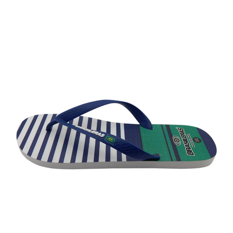 Heren Strand Teenslippers Brasileras Blauw Rubber Zolen 4 Heren Strand Teenslippers Brasileras Blauw Rubber Zolen - Afbeelding 4