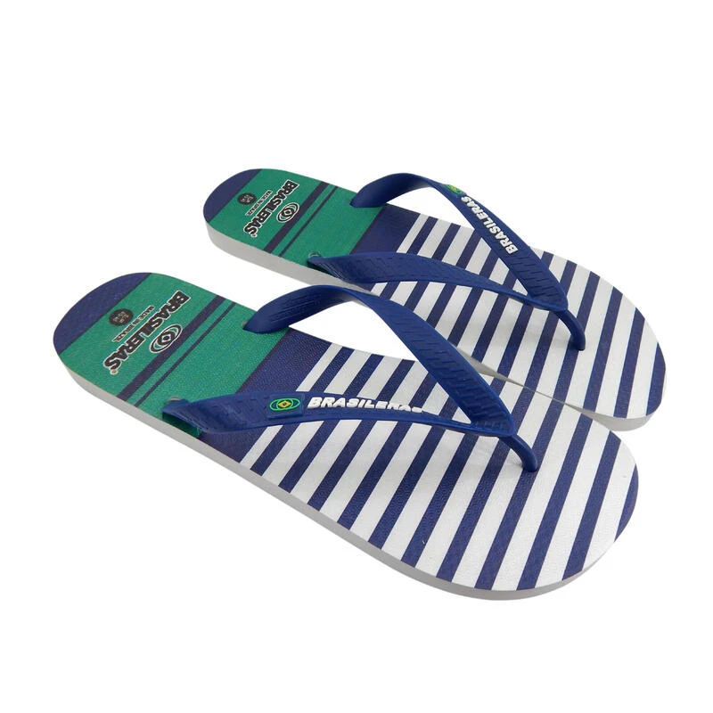Heren Strand Teenslippers Brasileras Blauw Rubber Zolen 1 Heren Strand Teenslippers Brasileras Blauw Rubber Zolen