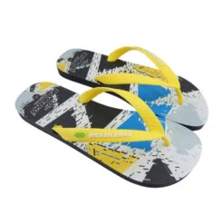 Heren Strand Teenslippers Brasileras Geel Rubber Zolen