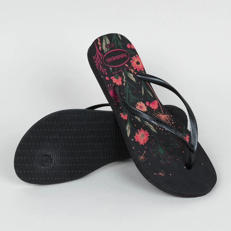 Havaianas Slippers Voor Dames Slim Floral Zwart 4 Havaianas Slippers Voor Dames Slim Floral Zwart - Afbeelding 4