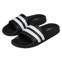 XQ | Slippers Heren | Stripes | Zwart/Wit | Badslippers Heren