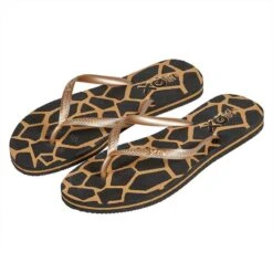 XQ | Teenslippers Dames | Dierenprint | Goud | Flip Flops Dames